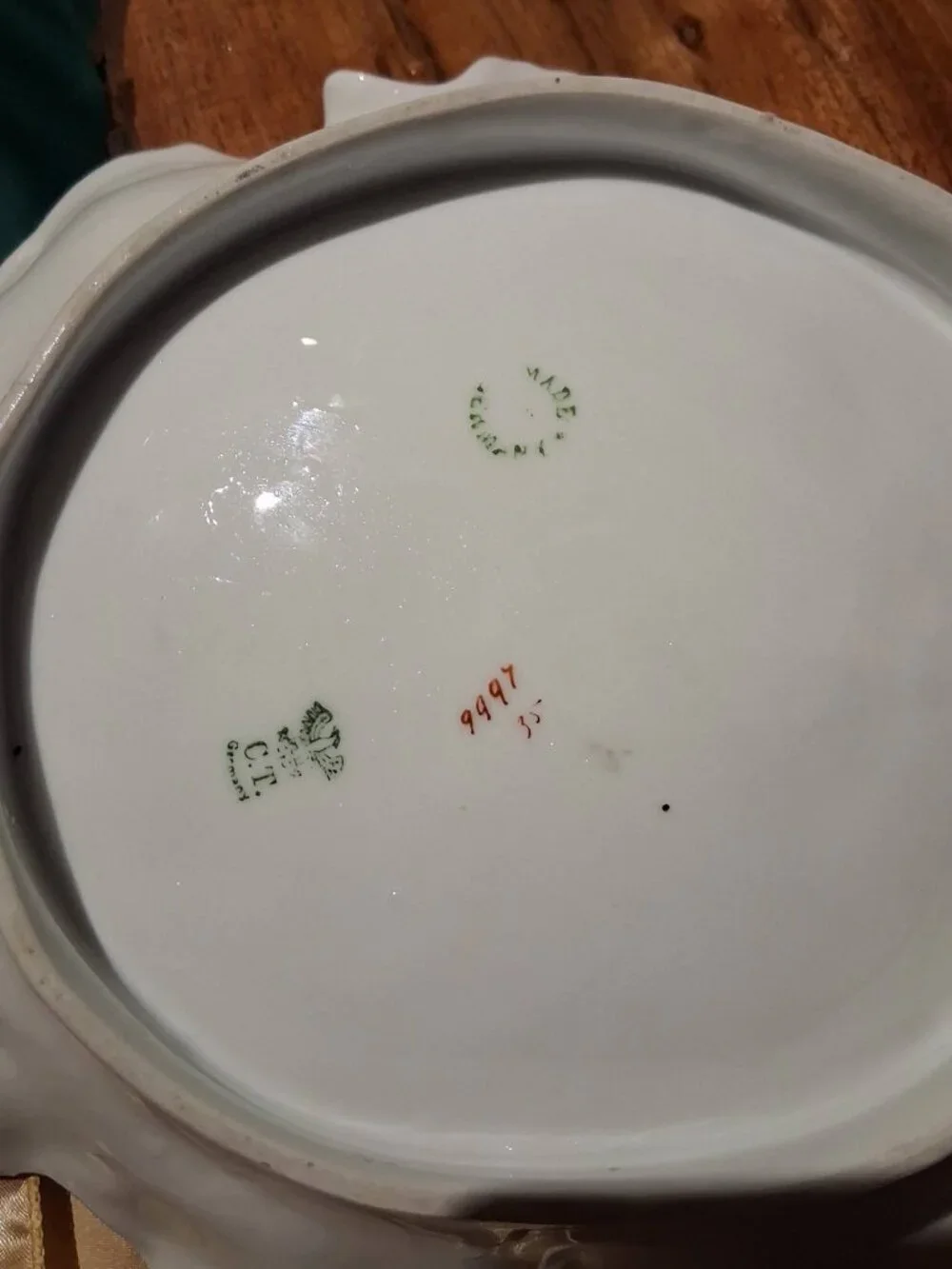 Antique Carl Tielsch (C.T. Germany) porcelain dresser tray 1895-1909